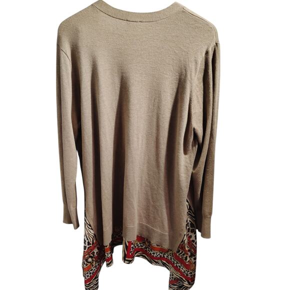 CHICOS Open Scarf Hem Cardigan Brown Women's Size 2/L - Picture 3 of 6